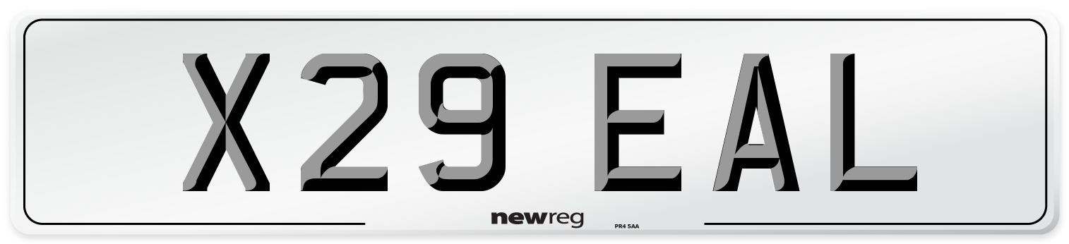 X29 EAL Number Plate from New Reg